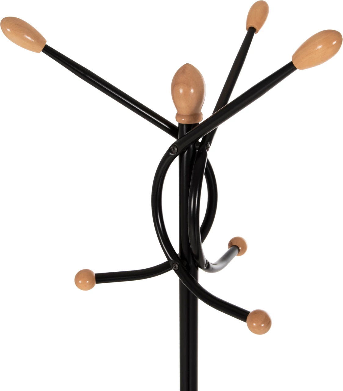 Samostoječi obešalnik FH9575.01 kovinski v črni barvi - 7 obešalnih mest 41x41x176H cm