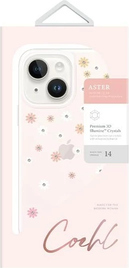 Ovitek z minimalističnim cvetličnim vzorcem UNIQ Coehl Aster za iPhone 14 Plus, roza