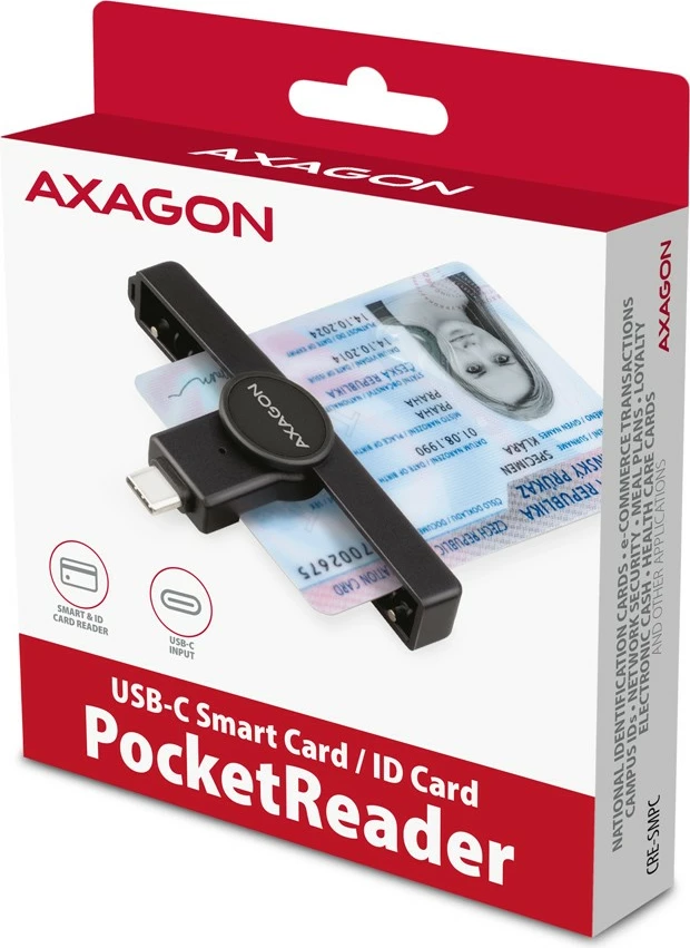 Pameten čitalec kartic AXAGON CRE-SMPC, USB-C, črn Pameten čitalec kartic AXAGON CRE-SMPC, USB-C, črn