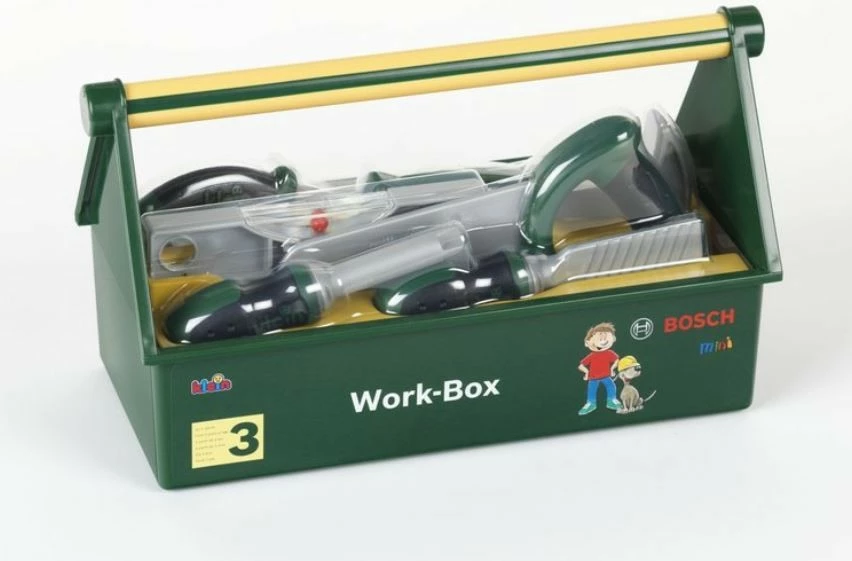 Igrača set delovnih orodij, Bosch Klein 8573, 7 kosov, zelen/siv/rumen