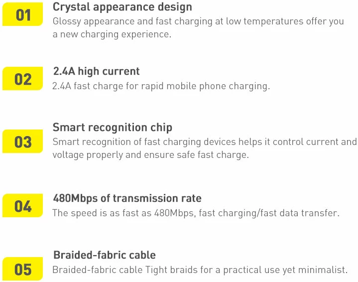 Polnilni in podatkovni kabel Baseus Crystal Shine Series, USB-A v Lightning, 1,2 m, 2,4 A, črn