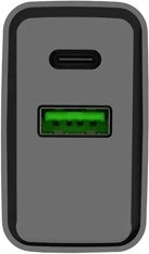 Napajalnik Ribera 20W z USB-A in USB-C, Natec, črn