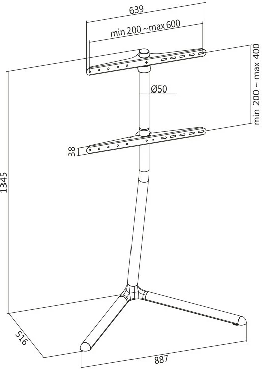 Stojalo za TV LogiLink BP0079, za zaslone 49–70 palcev, črno