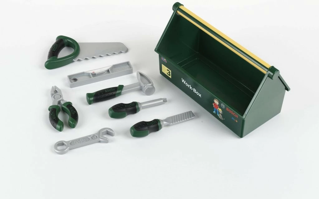 Igrača set delovnih orodij, Bosch Klein 8573, 7 kosov, zelen/siv/rumen