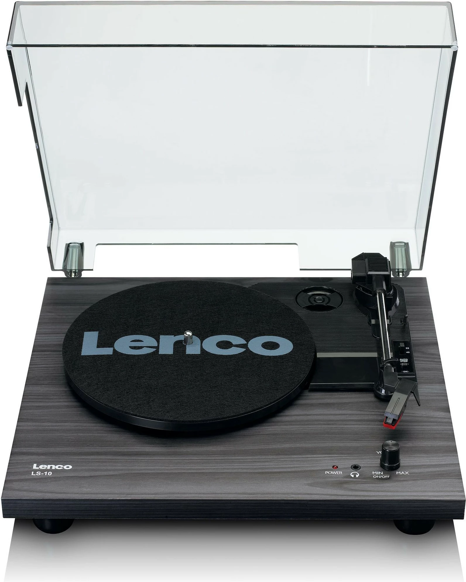 Gramofon z zvočniki Lenco LS-10BK, 3,5 mm, RCA, črno/leseno