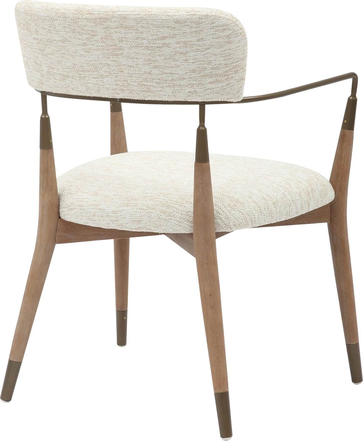 Jedilniški naslanjač ROY FH9978.01 bukove noge-kovinske roke-tkanina v barvi ecru 51x48x77,5Hcm, set 2 kosov