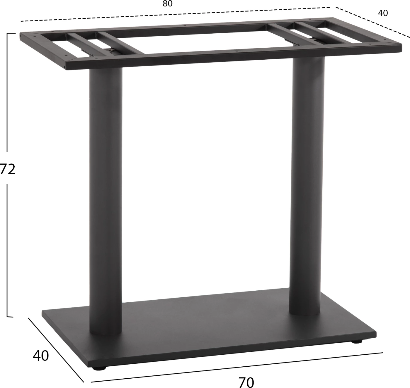 Osnova za mizo FH435.20 kovinska dvojna v mat sivi z nastavljivimi višinami 40Χ70Χ72Hcm