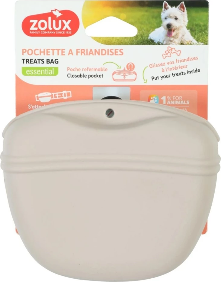 Torba za priboljške za pse, silikon, bež ZOLUX