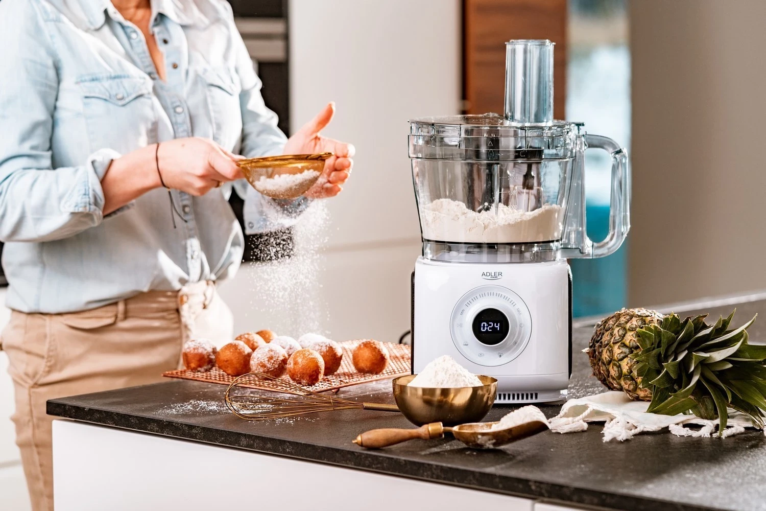 Kuhinjski procesor 1000 W, bel – Adler AD 4224