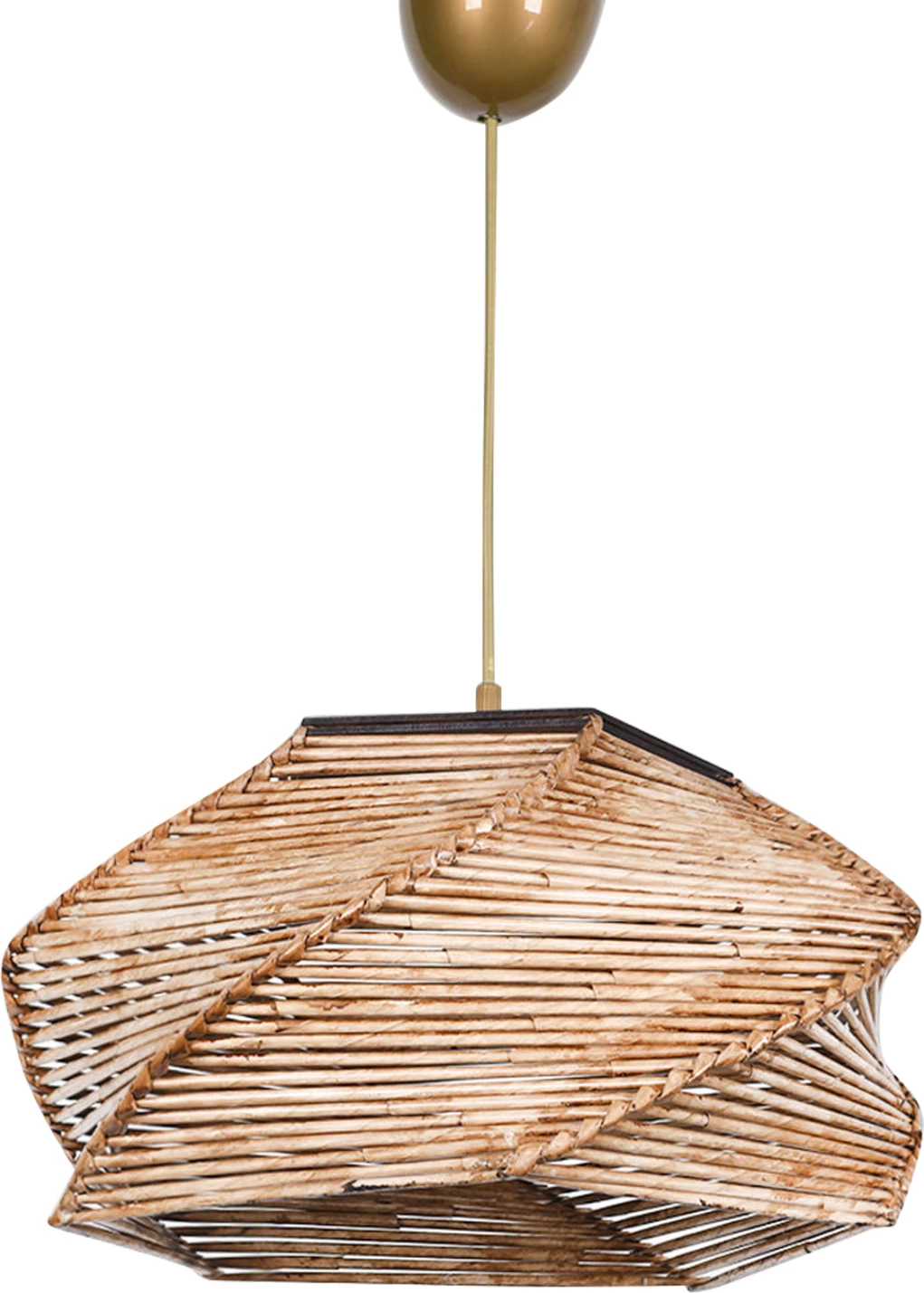 Viseča notranja stropna svetilka iz lesa in bambusa FH7367.01 naravna 36x36x65 cm