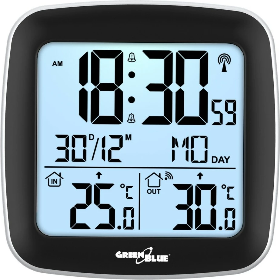 Brezžična vremenska postaja GreenBlue GB542, črna