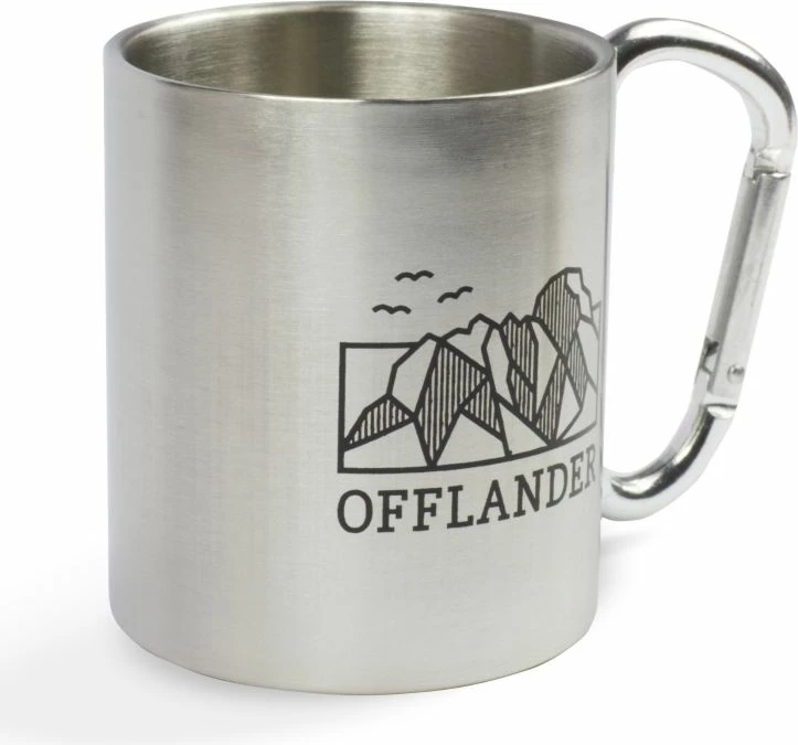 Kampirski lonček s karabinom Offlander, jeklo, sivo/srebrn