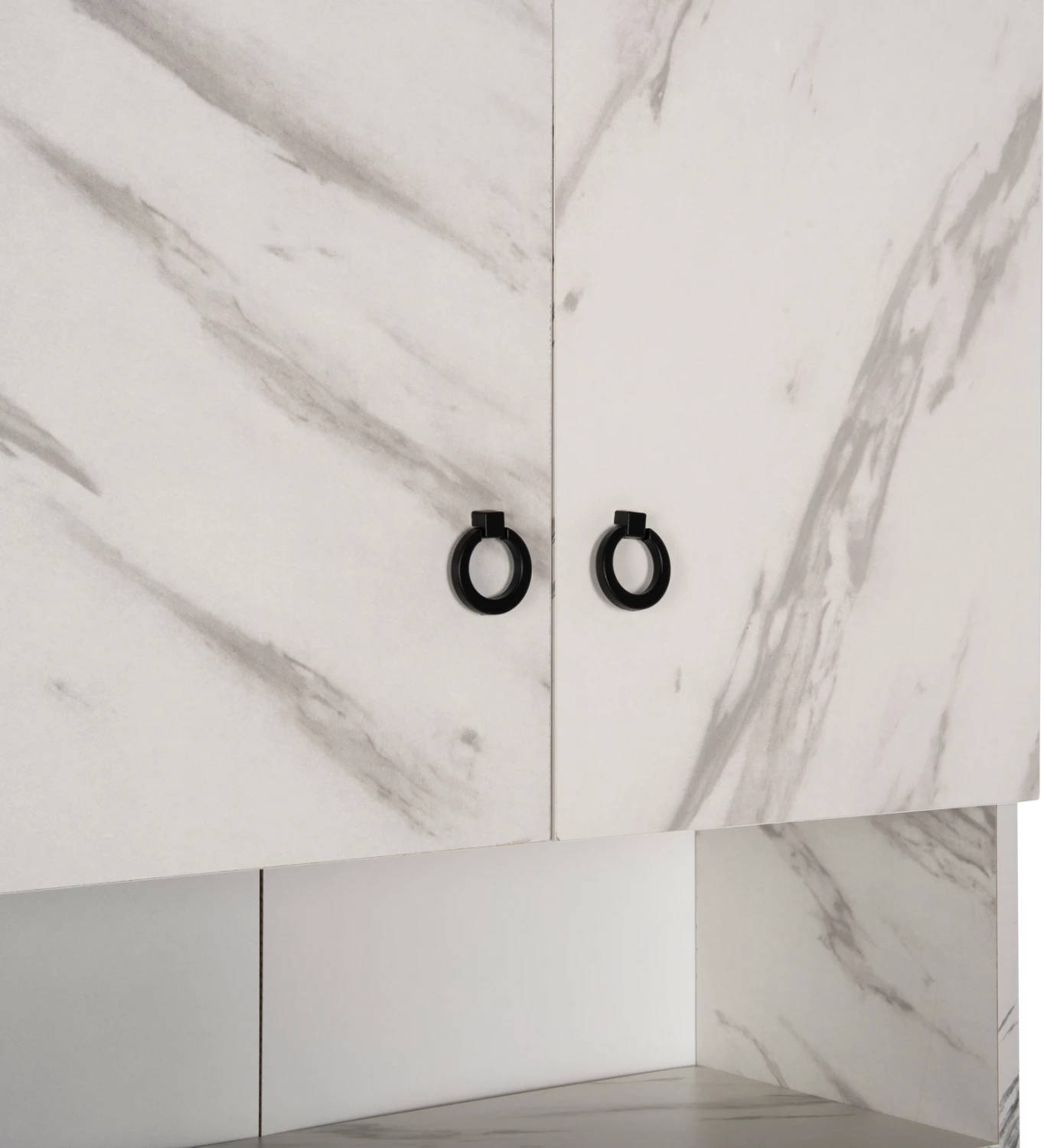 Pohištvo za pralni stroj TERRY FH9122.12 z omarico in policami melamin belo marmor 64Χ29Χ181Hcm