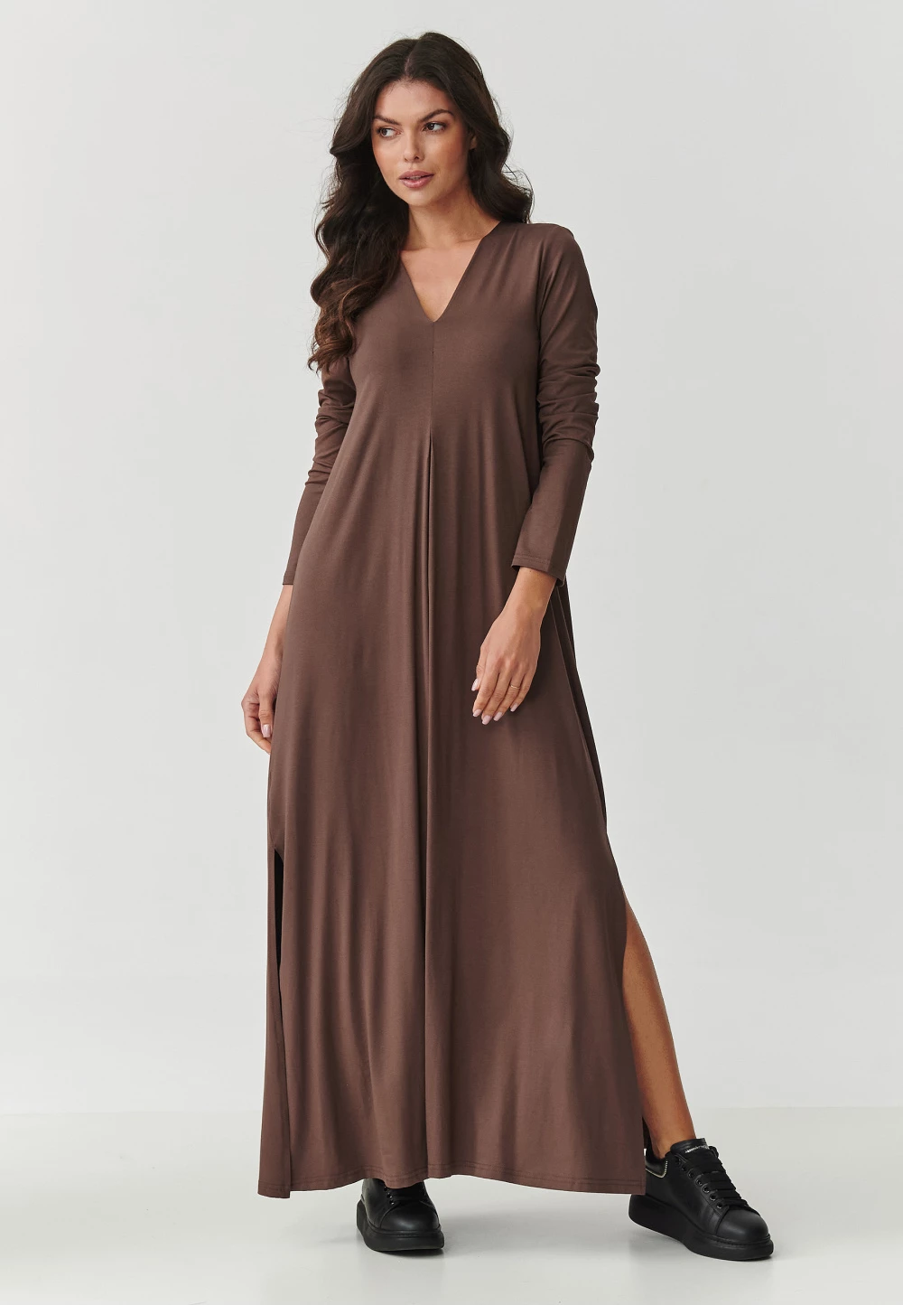 Maxi dolga obleka Makadamia 218304, rjava