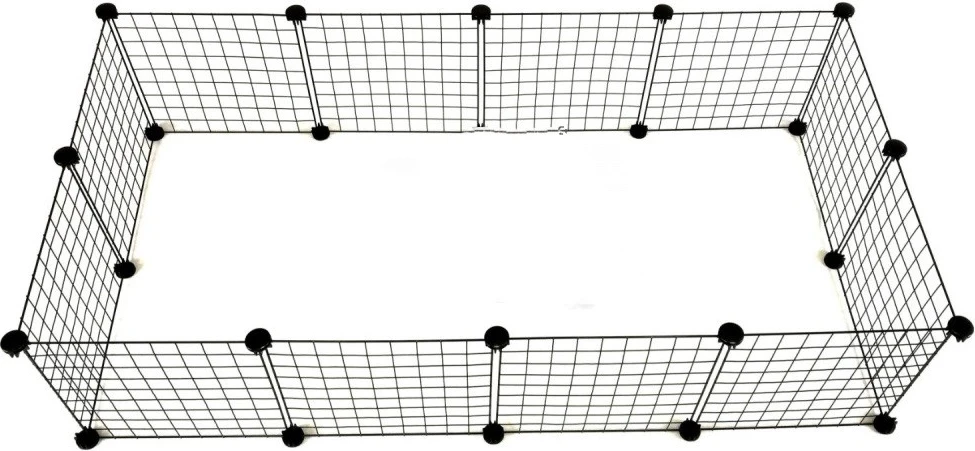 Modularna kletka za pse C&C, 145x75x37 cm, črna