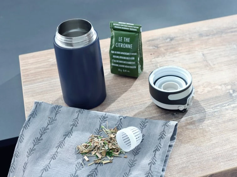 Termovka 350 ml, nerjaveče jeklo, črno/modra Leifheit 3247