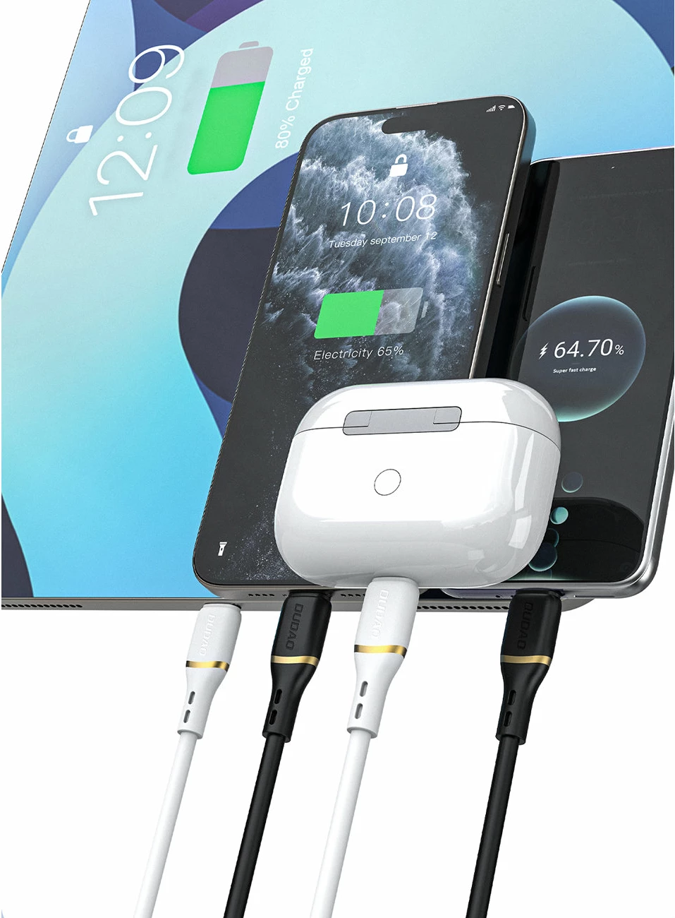 Silikonski USB-C na USB-C kabel Dudao L25C PD 60 W 1 m, bel, 480 Mb/s