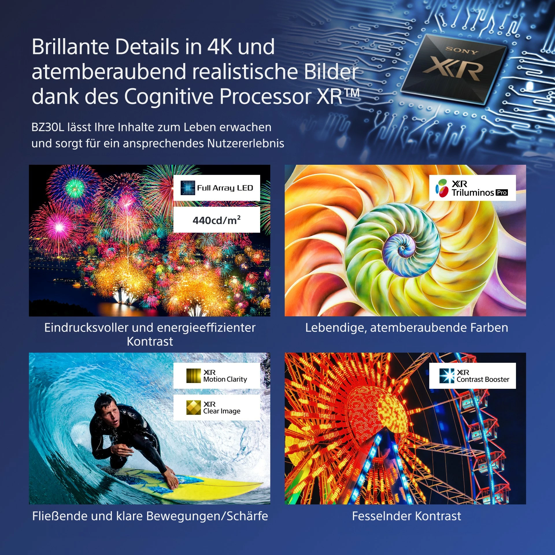 Velik profesionalni zaslon 98 inč, Sony BRAVIA FW-98BZ30L, 4K HDR, Full Array LED, Wi‑Fi