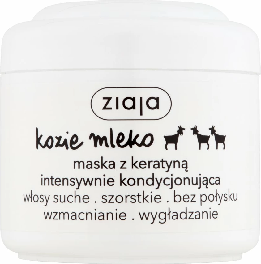Maska za lase za ženske Ziaja Goat Milk s keratinom, 200 ml