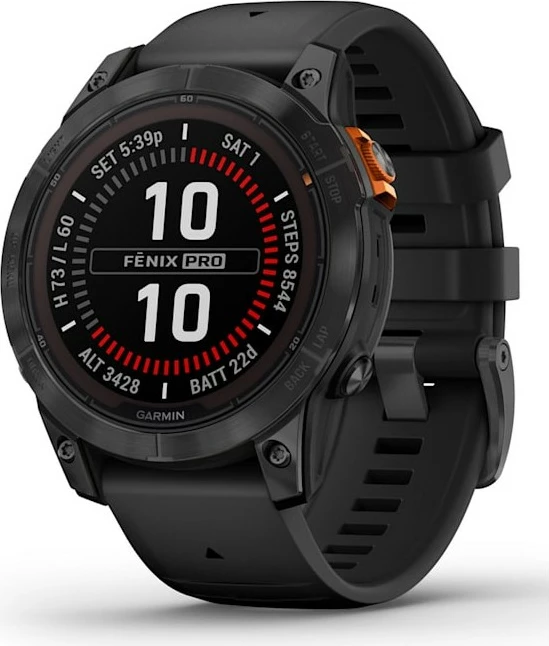 Napredna pametna ura z sončnim polnjenjem Garmin Fenix 7 Pro Solar 47 mm črno/siva