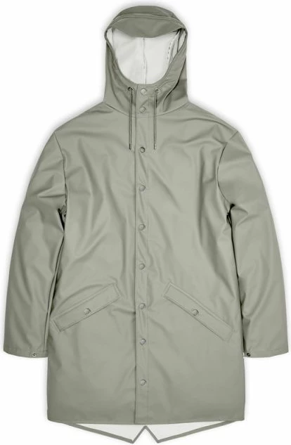 Daljša jakna Rains, model Long, unisex, zelena