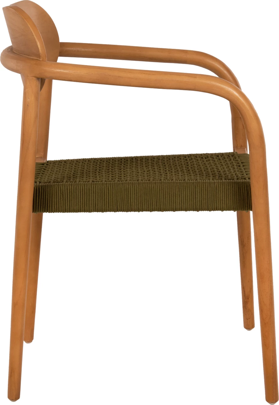 Fotelj OSLO FH9636.05 iz tikovine v naravni barvi in z zeleno vrvjo 55x54x80Hcm