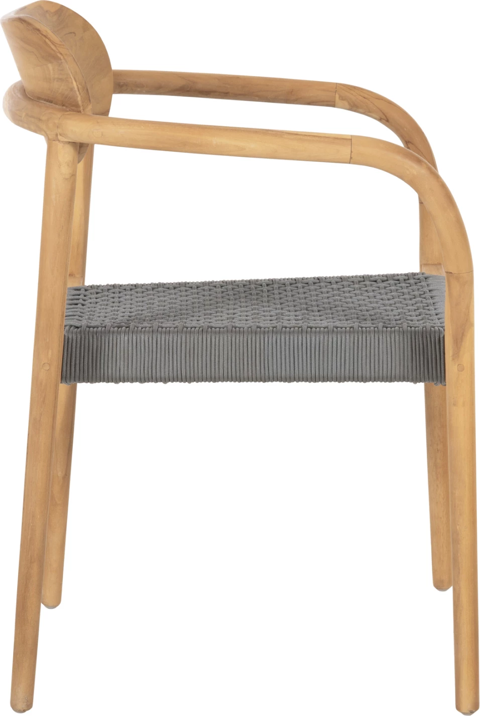 Fotelj OSLO FH9636.08 iz tikovine v naravni barvi in sivi vrvi 55x54x80Hcm