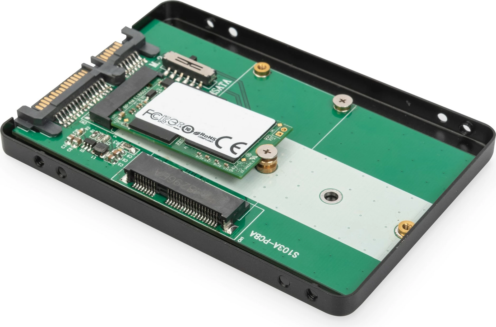 Zunanj ohišje 2,5" SATA za SSD/HDD, podpira M.2 ali mSATA, 6 Gbit/s, črno - Digitus