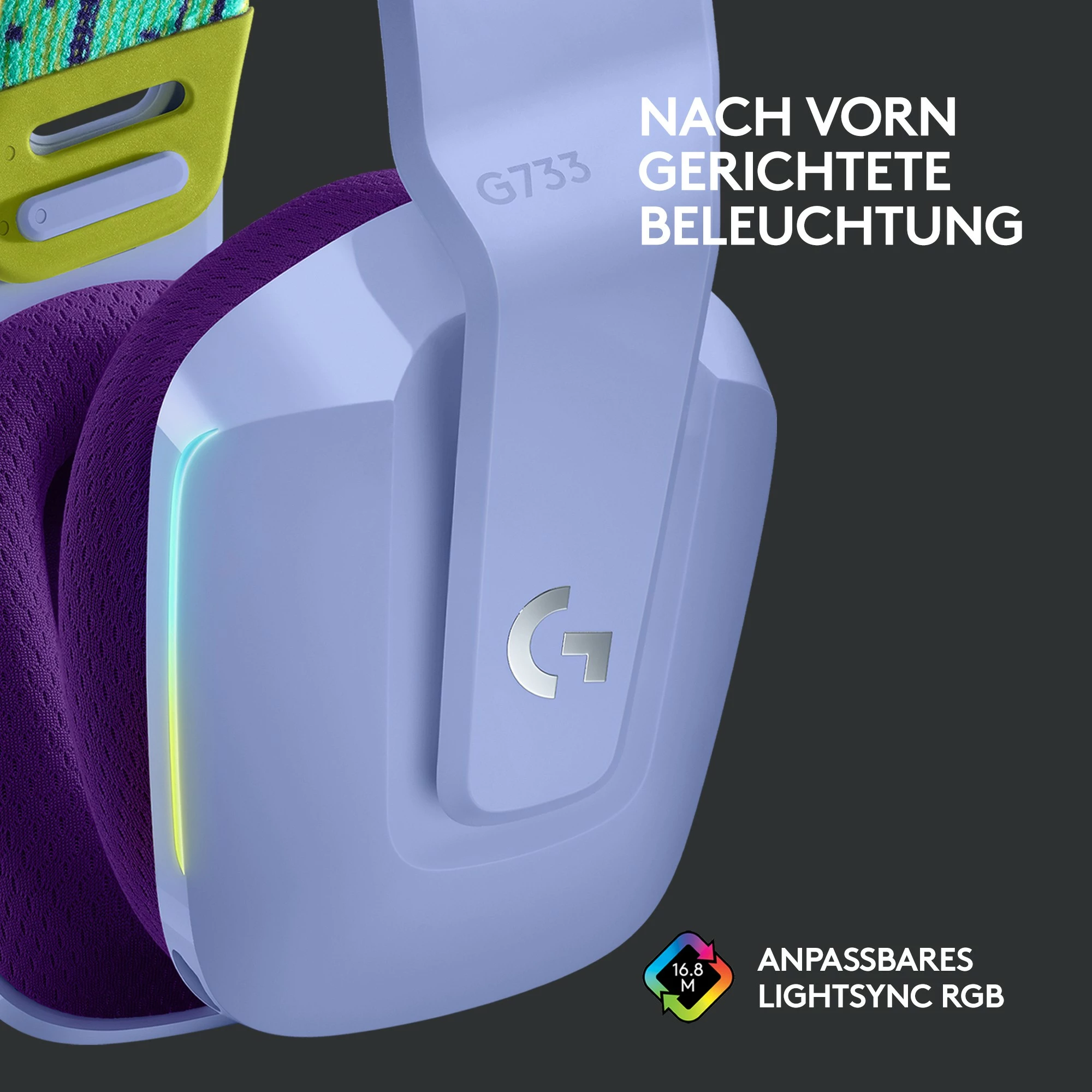 Gaming slušalke Logitech G G733, brezžične, RGB, vijolične