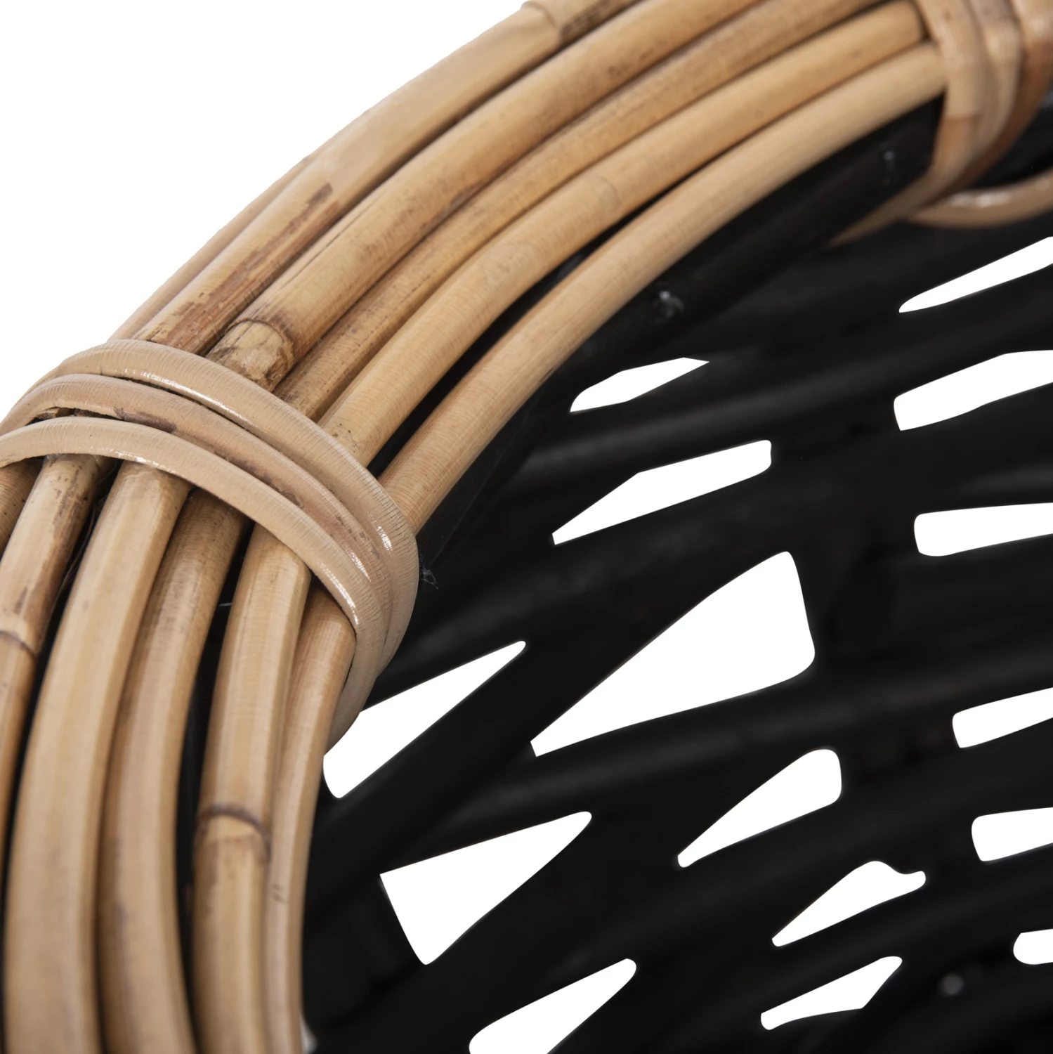 Talna košara POTTS FH4378 CL ratan v črni in naravni barvi Φ62x36Hcm