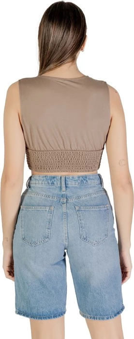 Top z naramnicami, Only, rjave barve