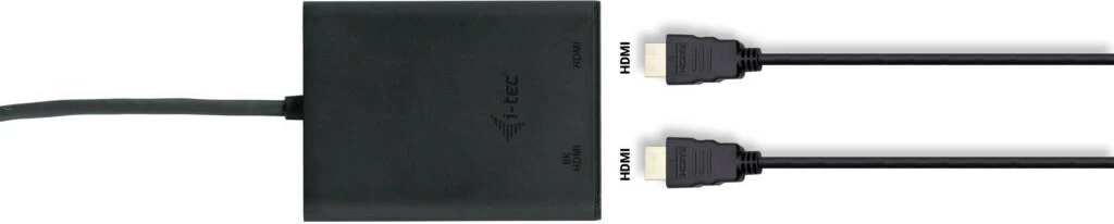 Video adapter USB-C, 2x HDMI, 8K/30Hz ali 2x 4K/60Hz, i-tec C31DUAL4K60HDMI, črn