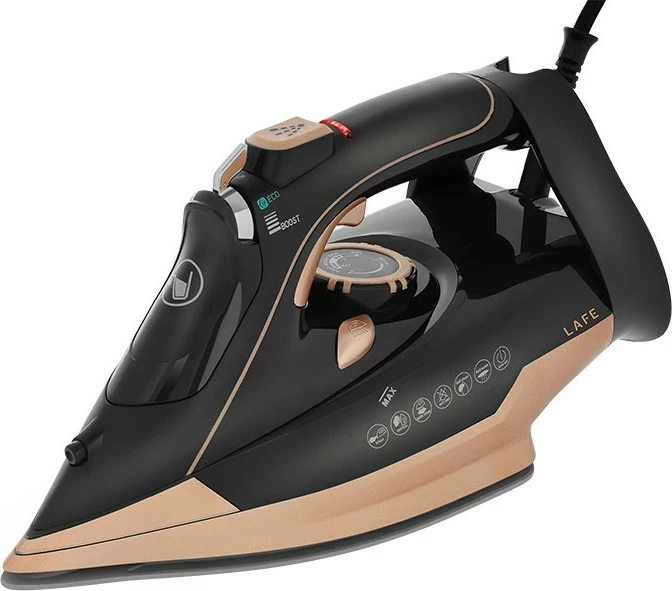 Parni likalnik 3000 W s keramično ploščo, črno-zlato Lafe VaporMax