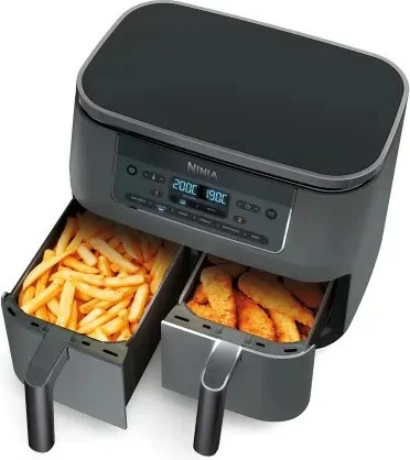 Pečica na vroč zrak, dvojna 7,6 L Ninja DZ300EU, touch, siva