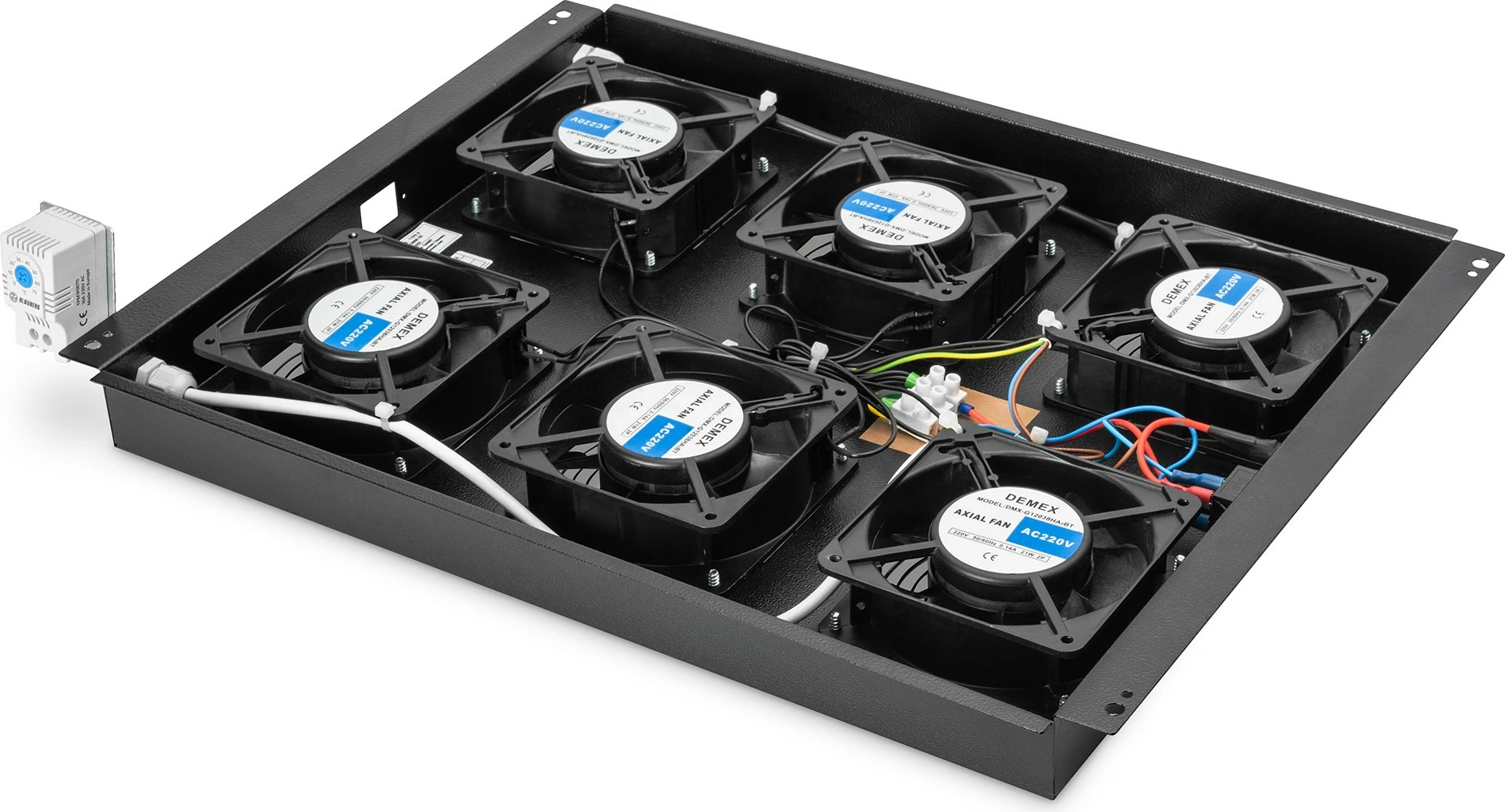 Tavanasta enota za hlajenje, Digitus Unique, 6 ventilatorjev, črna