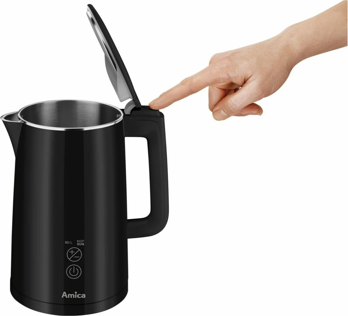 Električni čajnik Amica KF 6012 Digital, 1,5 l, 2200 W, črn