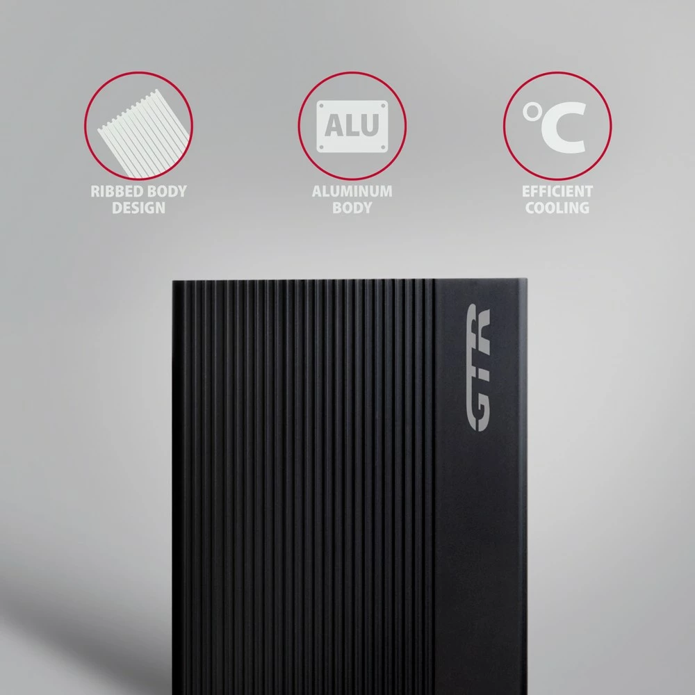 Zunanje računalniško ohišje za trdi disk 3,5", USB 3.2 Gen 1, SATA, kovinsko, črno AXAGON EE35-GTR Zunanje računalniško ohišje za trdi disk 3,5", USB 3.2 Gen 1, SATA, kovinsko, črno AXAGON EE35-GTR
