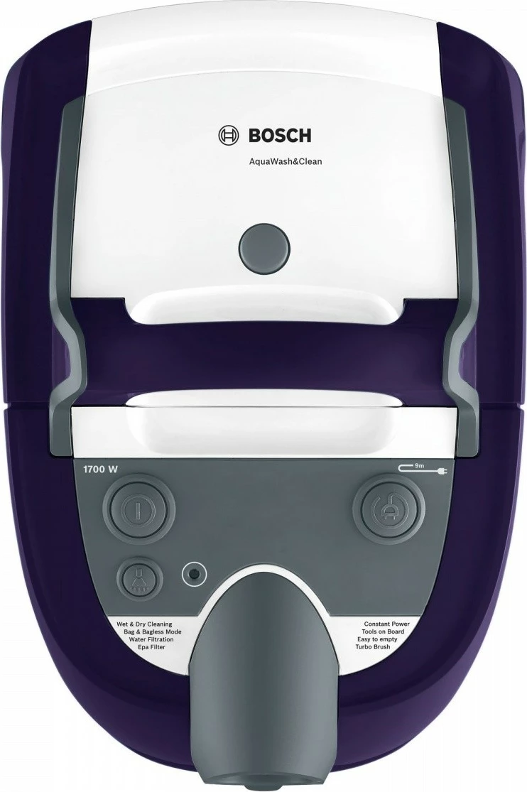 Sesalnik na vodo Bosch Aqua Wash&Clean BWD41740, 1700 W, 5 L, siva/vijolična