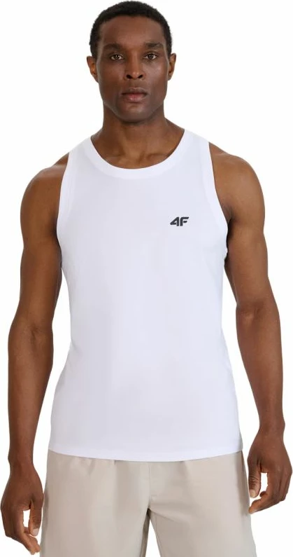 Brezrokavnik, moška majica 4F, bela