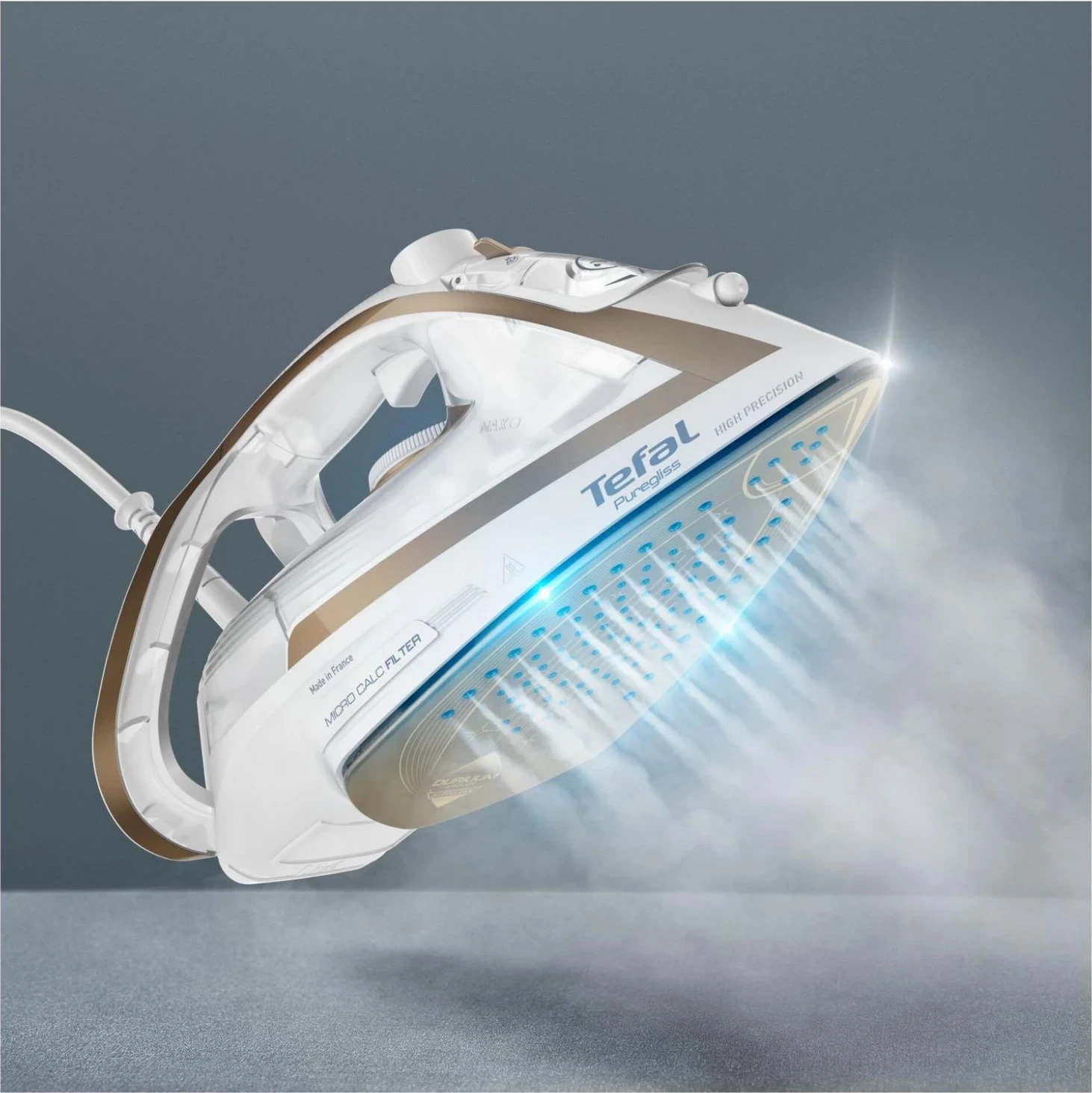 Parni likalnik Tefal FV8042, belo-zlat