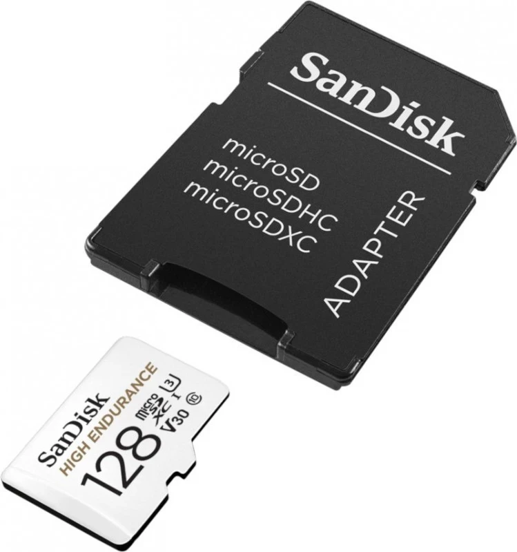 Karta microSD visoke vzdržljivosti SanDisk High Endurance 128 GB s prilagodnikom