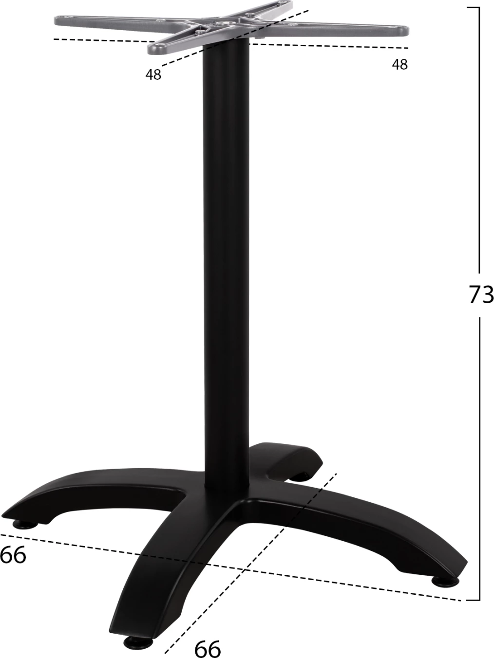 Aluminijasta osnova FH460.01 črna mat 66x66x73cm s križem 48x48cm