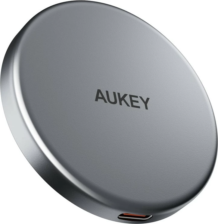 Brezžični polnilec AUKEY MagFusion Aura Qi2, 15 W, črn