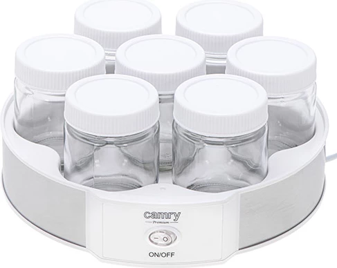Proizvajalec jogurta Camry CR 4519, 7 kozarcev x 200 ml, 20 W, 42°C, bel/srebrn
