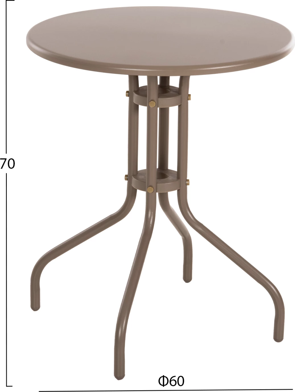Zunanja okrogla miza LINO FH5973.04 kovinska v barvi šampanjca Φ60x70Hcm