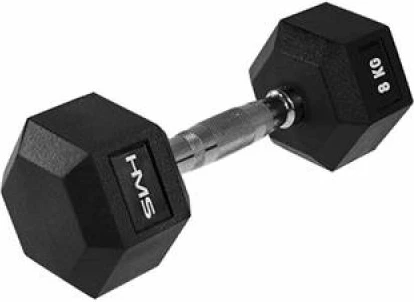Utež HEX PRO 8 kg, črna — HMS, za moške in ženske