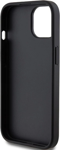 Ovitek za telefon s bleščicami, Guess Glitter Script Big 4G za iPhone 15, črn