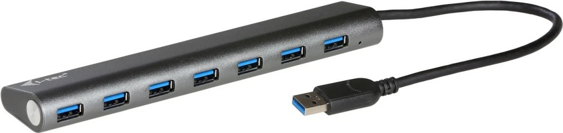Metalen USB razdelilec, 7 USB 3.0 priključkov, i-tec U3HUB778, črn