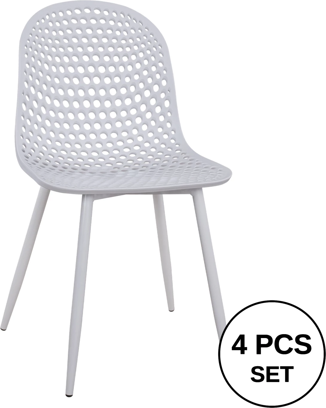 Polipropilenski stol Milana FH8512.01 bel z kovinskimi nogami 47x58x84cm, set 4 kosov