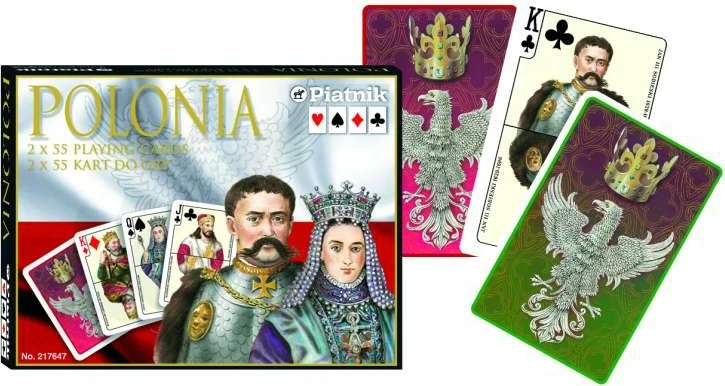 Igralne karte Piatnik Polonia, 2 kompleta, za otroke in odrasle, večbarvne